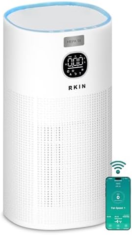 Large Room Air Purifier with HEPA 14 Filtration | Smart WiFi Air Cleaner with PM2.5 Monitoring
