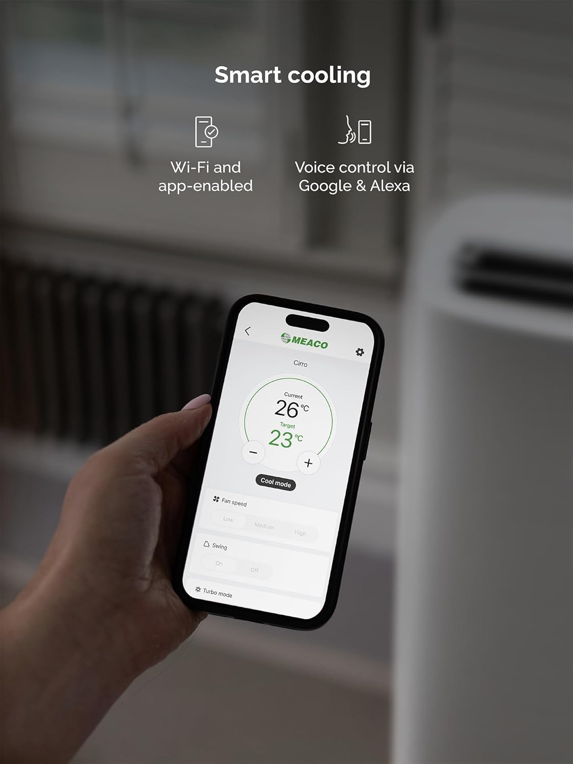 Meaco Cirro+® 14000 BTU Super Quiet Smart Portable Air Conditioner & Heater