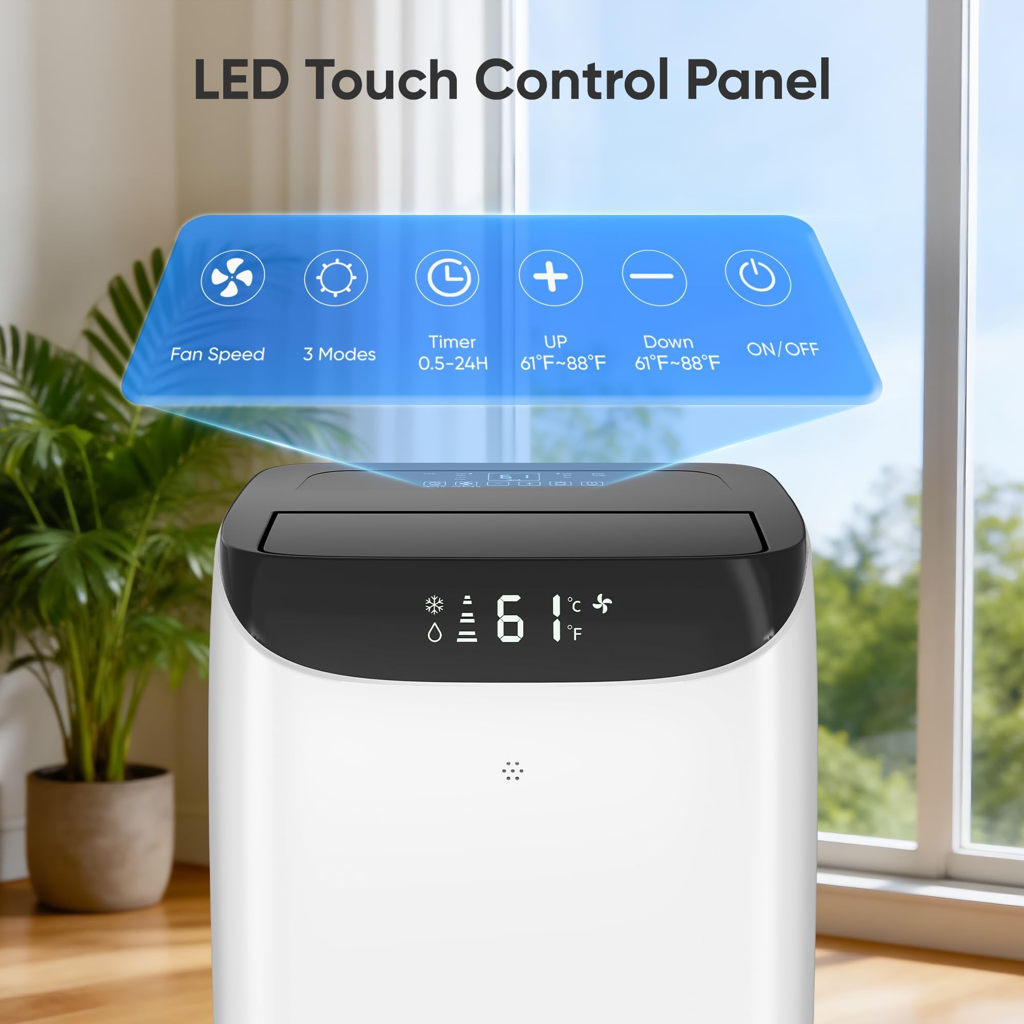 Tanoxo 14000 BTU Portable Air Conditioner | 3-in-1 Cooling, Fan & Dehumidifier