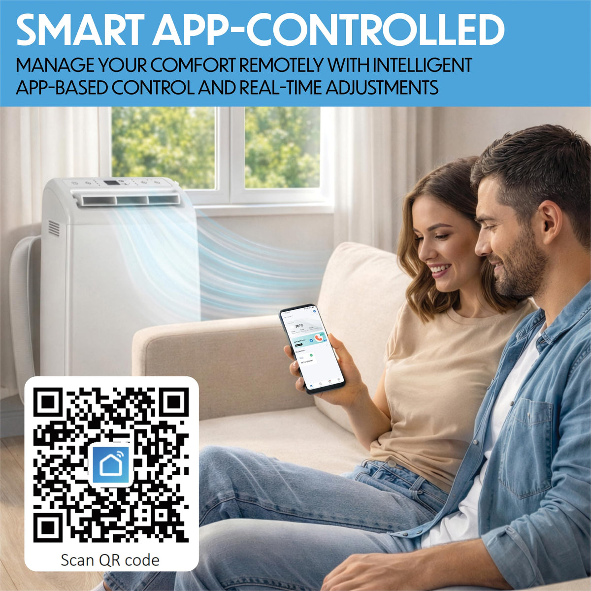 Prem-i-air Portable Split Air Conditioner | 4-in-1 DC Inverter Cooling & Heating