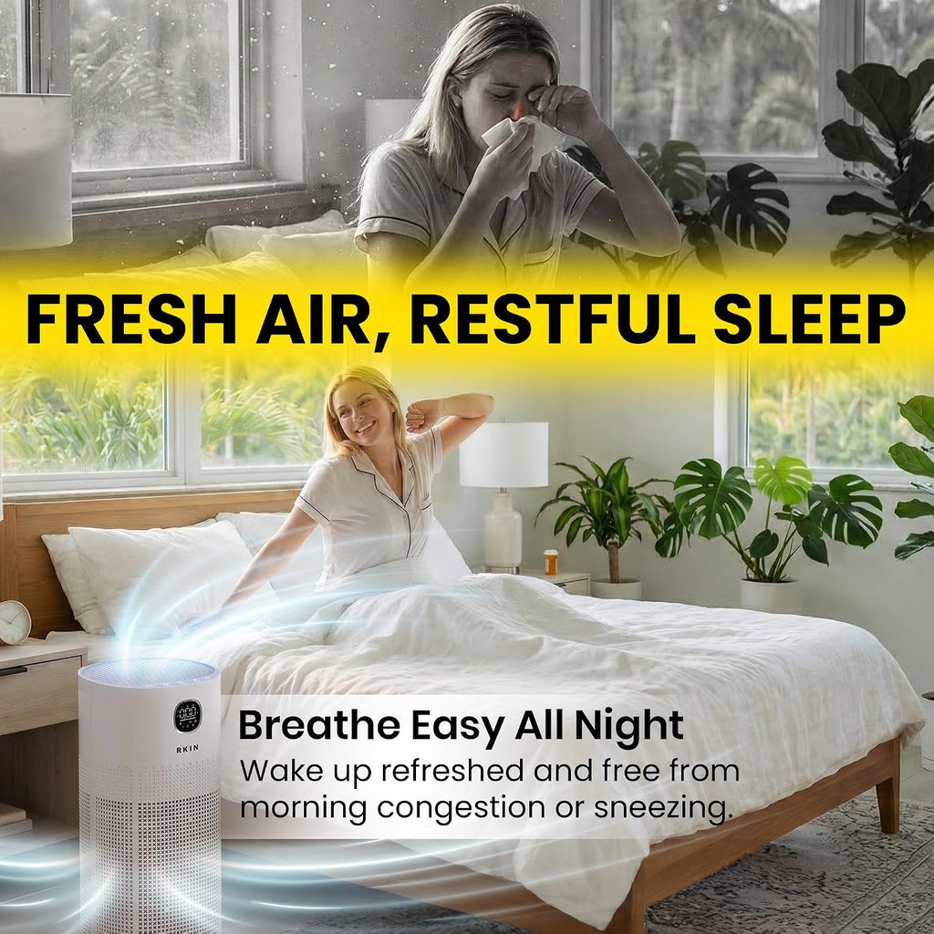Large Room Air Purifier with HEPA 14 Filtration | Smart WiFi Air Cleaner with PM2.5 Monitoring