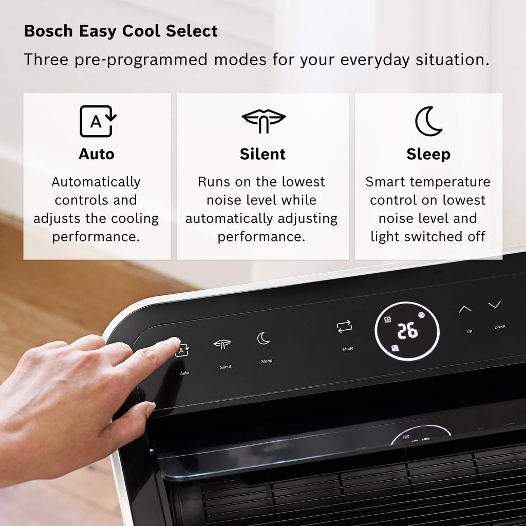 Bosch Portable Air Conditioner 9000 BTU | 3-in-1 Cooling, Fan & Dehumidifier