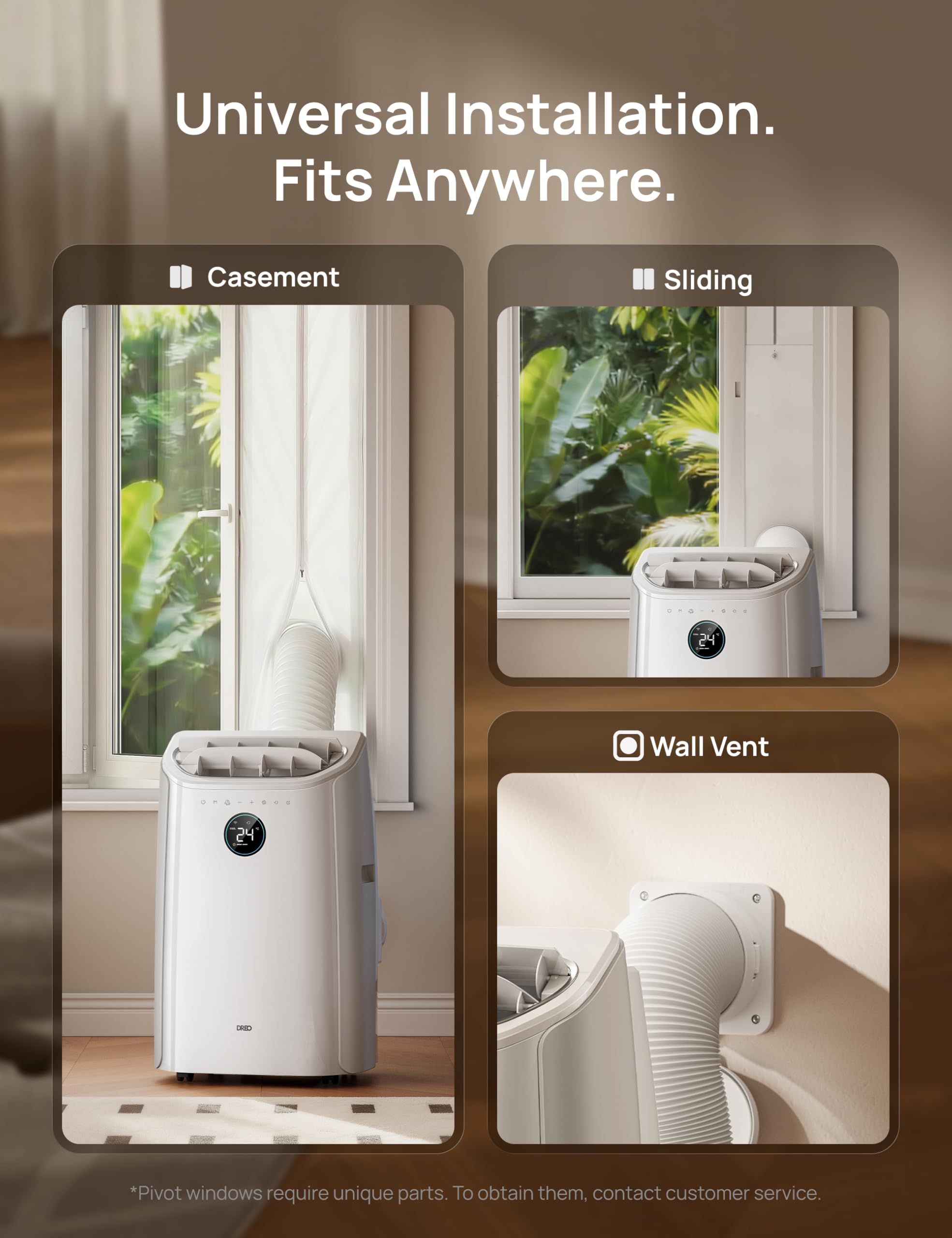 DREO 12000 BTU Smart Portable Air Conditioner | 3-in-1 Cooling, Fan & Dehumidifier