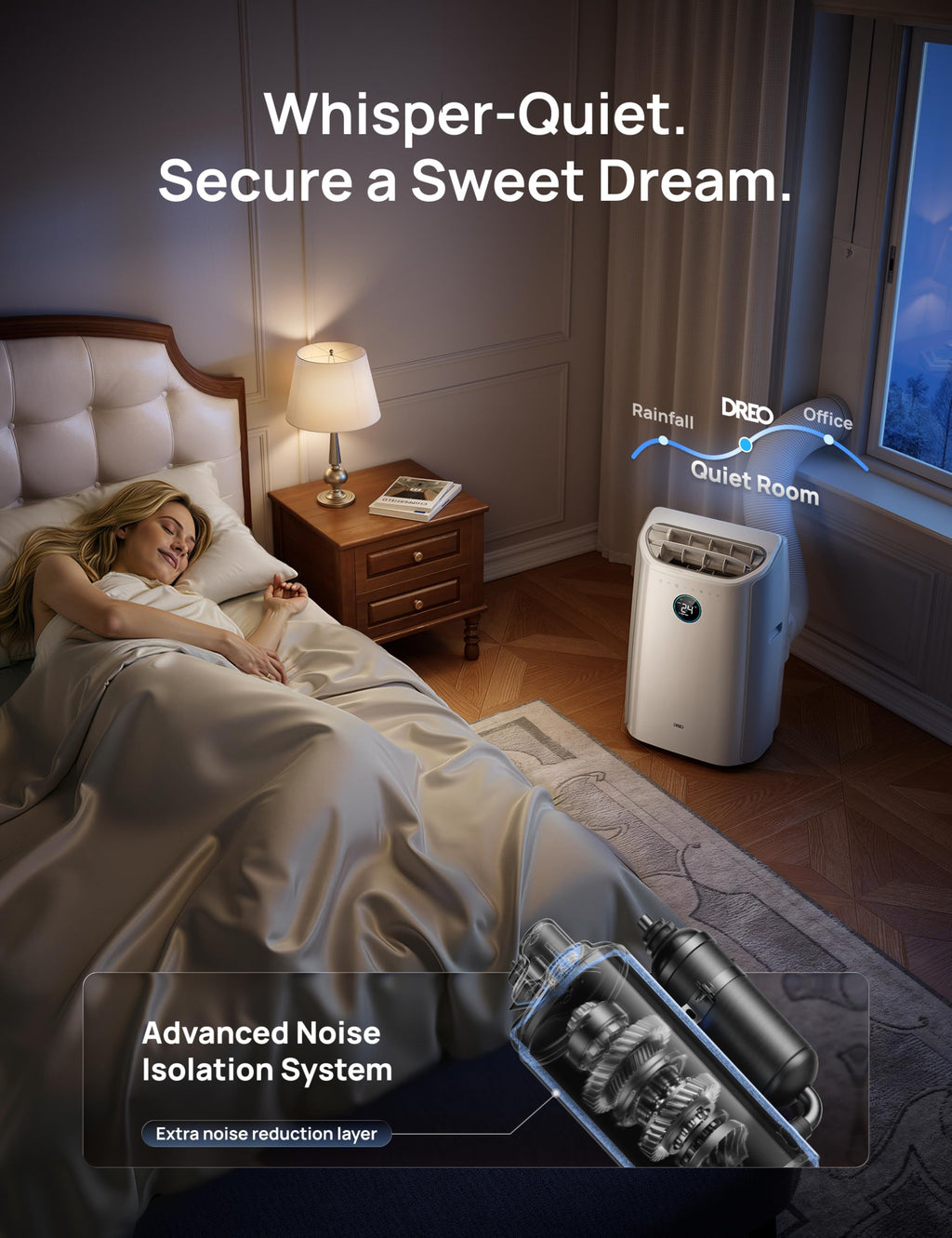 DREO 12000 BTU Smart Portable Air Conditioner | 3-in-1 Cooling, Fan & Dehumidifier