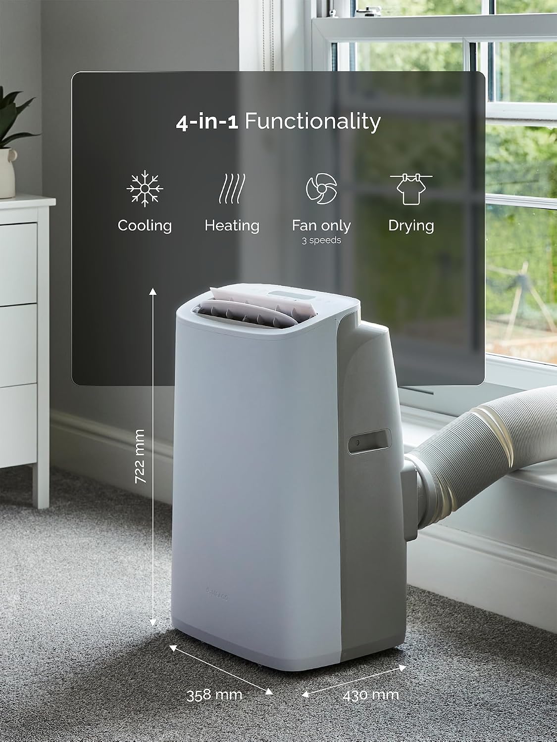 Meaco Cirro+® 14000 BTU Super Quiet Smart Portable Air Conditioner & Heater