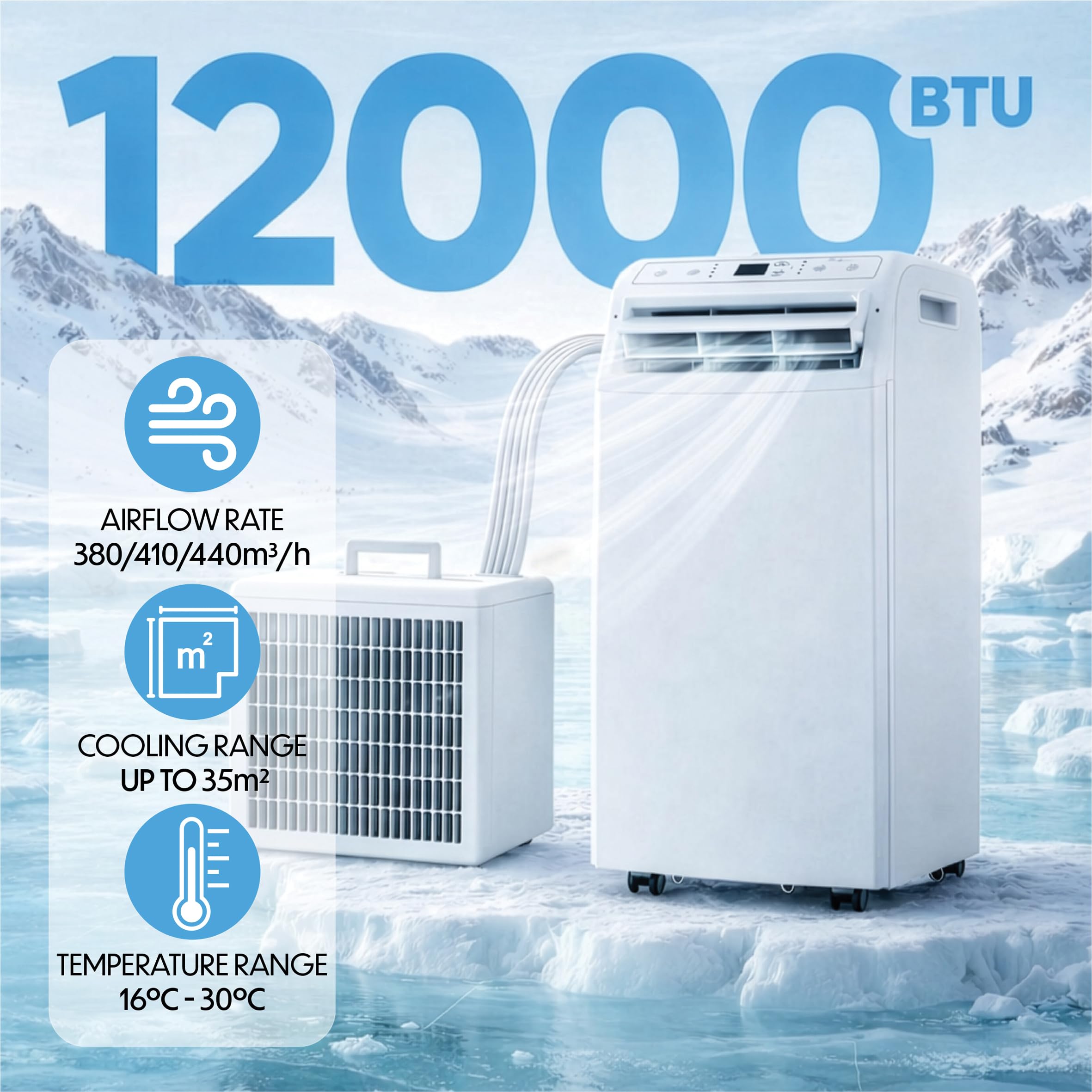 Prem-i-air Portable Split Air Conditioner | 4-in-1 DC Inverter Cooling & Heating